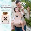 imageMomcozy Baby Carrier with Hip Seat 2in1 ForwardFacing Carry for Active Babies Detachable HandsFree Infant Carrier up to 44lbs All Seasons Toddler Carrier Fits Waist Sizes up to 45 Inches BlackAir MeshPink