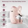 imageMomcozy Baby Carrier with Hip Seat 2in1 ForwardFacing Carry for Active Babies Detachable HandsFree Infant Carrier up to 44lbs All Seasons Toddler Carrier Fits Waist Sizes up to 45 Inches BlackAir MeshPink