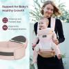 imageMomcozy Baby Carrier with Hip Seat 2in1 ForwardFacing Carry for Active Babies Detachable HandsFree Infant Carrier up to 44lbs All Seasons Toddler Carrier Fits Waist Sizes up to 45 Inches BlackAir MeshPink