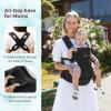 imageMomcozy Baby Carrier with Hip Seat 2in1 ForwardFacing Carry for Active Babies Detachable HandsFree Infant Carrier up to 44lbs All Seasons Toddler Carrier Fits Waist Sizes up to 45 Inches BlackBlack