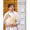 imageMomcozy Baby Wrap Carrier Easy to Wear Infant Carrier Slings Lightweight Hands Free Baby Sling Adjustable Baby Carriers for Newborn to Toddler 835 lbs BlackAir MeshBeige