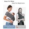 imageMomcozy Baby Wrap Carrier Easy to Wear Infant Carrier Slings Lightweight Hands Free Baby Sling Adjustable Baby Carriers for Newborn to Toddler 835 lbs BlackAir MeshBlue Gray
