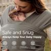 imageMomcozy Baby Wrap Carrier Easy to Wear Infant Carrier Slings Lightweight Hands Free Baby Sling Adjustable Baby Carriers for Newborn to Toddler 835 lbs BlackBrown