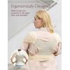 imageMomcozy Baby Wrap Carrier Easy to Wear Infant Carrier Slings Lightweight Hands Free Baby Sling Adjustable Baby Carriers for Newborn to Toddler 835 lbs BlackAir MeshBeige