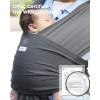 imageMomcozy Baby Wrap Carrier Easy to Wear Infant Carrier Slings Lightweight Hands Free Baby Sling Adjustable Baby Carriers for Newborn to Toddler 835 lbs BlackAir MeshBlue Gray