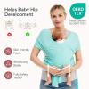 imageMomcozy Baby Wrap Carrier Easy to Wear Infant Carrier Slings Lightweight Hands Free Baby Sling Adjustable Baby Carriers for Newborn to Toddler 835 lbs BlackLake Blue