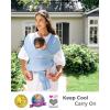 imageMomcozy Baby Wrap Carrier Easy to Wear Infant Carrier Slings Lightweight Hands Free Baby Sling Adjustable Baby Carriers for Newborn to Toddler 835 lbs BlackAir MeshLight Blue