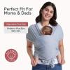 imageMomcozy Baby Wrap Carrier Easy to Wear Infant Carrier Slings Lightweight Hands Free Baby Sling Adjustable Baby Carriers for Newborn to Toddler 835 lbs BlackGrey