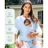 imageMomcozy Baby Wrap Carrier Easy to Wear Infant Carrier Slings Lightweight Hands Free Baby Sling Adjustable Baby Carriers for Newborn to Toddler 835 lbs BlackAir MeshLight Blue