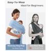 imageMomcozy Baby Wrap Carrier Easy to Wear Infant Carrier Slings Lightweight Hands Free Baby Sling Adjustable Baby Carriers for Newborn to Toddler 835 lbs BlackAir MeshLight Blue