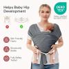 imageMomcozy Baby Wrap Carrier Easy to Wear Infant Carrier Slings Lightweight Hands Free Baby Sling Adjustable Baby Carriers for Newborn to Toddler 835 lbs BlackDeep Grey