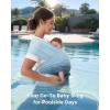 imageMomcozy Baby Wrap Carrier Easy to Wear Infant Carrier Slings Lightweight Hands Free Baby Sling Adjustable Baby Carriers for Newborn to Toddler 835 lbs BlackAir MeshLight Blue