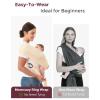 imageMomcozy Baby Wrap Carrier Easy to Wear Infant Carrier Slings Lightweight Hands Free Baby Sling Adjustable Baby Carriers for Newborn to Toddler 835 lbs BlackAir MeshLight Beige