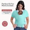 imageMomcozy Baby Wrap Carrier Easy to Wear Infant Carrier Slings Lightweight Hands Free Baby Sling Adjustable Baby Carriers for Newborn to Toddler 835 lbs BlackLake Blue