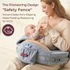 imageMomcozy Exclusive Memory Foam Nursing Pillow  Pioneering Safety FencePlus Size Breastfeeding Pillow for Ergonomic Comfort ampamp SupportEasier and Healthier Nursing  Fit for All Removable CoverGrey Cozypro With Lumbar Support