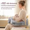 imageMomcozy Exclusive Memory Foam Nursing Pillow  Pioneering Safety FencePlus Size Breastfeeding Pillow for Ergonomic Comfort ampamp SupportEasier and Healthier Nursing  Fit for All Removable CoverGrey Cozypro With Lumbar Support