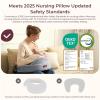 imageMomcozy Exclusive Memory Foam Nursing Pillow  Pioneering Safety FencePlus Size Breastfeeding Pillow for Ergonomic Comfort ampamp SupportEasier and Healthier Nursing  Fit for All Removable CoverGrey Cozypro With Lumbar Support