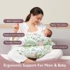imageMomcozy Exclusive Memory Foam Nursing Pillow  Pioneering Safety FencePlus Size Breastfeeding Pillow for Ergonomic Comfort ampamp SupportEasier and Healthier Nursing  Fit for All Removable CoverGreen Forest
