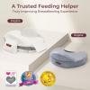 imageMomcozy Exclusive Memory Foam Nursing Pillow  Pioneering Safety FencePlus Size Breastfeeding Pillow for Ergonomic Comfort ampamp SupportEasier and Healthier Nursing  Fit for All Removable CoverWhite Cozypro With Lumbar Support