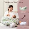 imageMomcozy Exclusive Memory Foam Nursing Pillow  Pioneering Safety FencePlus Size Breastfeeding Pillow for Ergonomic Comfort ampamp SupportEasier and Healthier Nursing  Fit for All Removable CoverGreen Forest