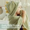 imageMomcozy Hooded Baby TowelsVisualize Health Label 2 Pack Premium Coral Fleece Bath Towel with Large SizeUltra Absorbent for Baby Comfort Great Gift for Newborn Toddler and Kids28quotx 55quot L x WElephant and Crocodile