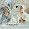 imageMomcozy Hooded Baby TowelsVisualize Health Label 2 Pack Premium Coral Fleece Bath Towel with Large SizeUltra Absorbent for Baby Comfort Great Gift for Newborn Toddler and Kids28quotx 55quot L x WElephant and Panda