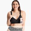 imageMomcozy Lycra Pumping Bra Hands Free with Fixed Padding for Good Shaping Comfortable Support Pumping and Nursing Bra in OneBlack