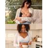 imageMomcozy Nursing Bras for Breastfeeding Comfort V Neck Maternity Bra Color Party Seamless Maternity Bras for PregnancyBlue Fog