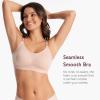 imageMomcozy Nursing Bras for Breastfeeding FB016 Jelly Strip Support Comfort Maternity Bra FullCoverage Seamless Wireless BraOyster Pink