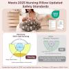 imageMomcozy Original Nursing Pillow for BreastfeedingPioneering Safety Fence Wider Feeding Pillows for More Support for Mom ampamp Baby Easier Nursing ampamp Hand Free Fit for All Removable Cotton CoverGrey