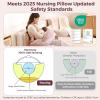 imageMomcozy Original Nursing Pillow for BreastfeedingPioneering Safety Fence Wider Feeding Pillows for More Support for Mom ampamp Baby Easier Nursing ampamp Hand Free Fit for All Removable Cotton CoverPink