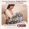 imageMomcozy Original Nursing Pillow for BreastfeedingPioneering Safety Fence Wider Feeding Pillows for More Support for Mom ampamp Baby Easier Nursing ampamp Hand Free Fit for All Removable Cotton CoverGrey