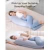 imageMomcozy Pregnancy Pillows for Side Sleeping J Shaped Maternity Body Pillow for Pregnancy Soft Pregnancy Pillow with Jersey Cover for Head Neck Belly Support GreyGrey