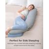 imageMomcozy Pregnancy Pillows for Side Sleeping J Shaped Maternity Body Pillow for Pregnancy Soft Pregnancy Pillow with Jersey Cover for Head Neck Belly Support GreyCooling Fabric  Deep Grey