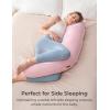 imageMomcozy Pregnancy Pillows for Side Sleeping J Shaped Maternity Body Pillow for Pregnancy Soft Pregnancy Pillow with Jersey Cover for Head Neck Belly Support GreyPink