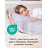 imageMomcozy Pregnancy Pillows for Side Sleeping J Shaped Maternity Body Pillow for Pregnancy Soft Pregnancy Pillow with Jersey Cover for Head Neck Belly Support GreyGrey