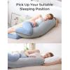 imageMomcozy Pregnancy Pillows for Side Sleeping J Shaped Maternity Body Pillow for Pregnancy Soft Pregnancy Pillow with Jersey Cover for Head Neck Belly Support GreyCooling Fabric  Deep Grey