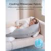 imageMomcozy Pregnancy Pillows for Side Sleeping J Shaped Maternity Body Pillow for Pregnancy Soft Pregnancy Pillow with Jersey Cover for Head Neck Belly Support GreyCooling Fabric  Deep Grey
