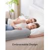 imageMomcozy Pregnancy Pillows for Side Sleeping J Shaped Maternity Body Pillow for Pregnancy Soft Pregnancy Pillow with Jersey Cover for Head Neck Belly Support GreyCooling Fabric  Deep Grey
