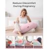 imageMomcozy Pregnancy Pillows for Side Sleeping J Shaped Maternity Body Pillow for Pregnancy Soft Pregnancy Pillow with Jersey Cover for Head Neck Belly Support GreyPink
