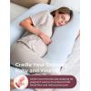 imageMomcozy Pregnancy Pillows for Sleeping U Shaped Full Body Maternity Pillow with Removable Cover  Support for Back Legs Belly HIPS for Pregnant Women 57 Inch Pregnancy Pillow for Women GreyLight Blue