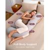 imageMomcozy Pregnancy Pillows for Sleeping U Shaped Full Body Maternity Pillow with Removable Cover  Support for Back Legs Belly HIPS for Pregnant Women 57 Inch Pregnancy Pillow for Women GreyJersey Knit Cotton Gray