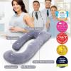 imageMomcozy Pregnancy Pillows for Sleeping U Shaped Full Body Maternity Pillow with Removable Cover  Support for Back Legs Belly HIPS for Pregnant Women 57 Inch Pregnancy Pillow for Women GreyGrey