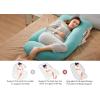 imageMomcozy Pregnancy Pillows for Sleeping U Shaped Full Body Maternity Pillow with Removable Cover  Support for Back Legs Belly HIPS for Pregnant Women 57 Inch Pregnancy Pillow for Women GreyTiffany Blue