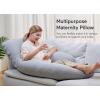 imageMomcozy Pregnancy Pillows for Sleeping U Shaped Full Body Maternity Pillow with Removable Cover  Support for Back Legs Belly HIPS for Pregnant Women 57 Inch Pregnancy Pillow for Women GreyHatha Grey