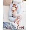 imageMomcozy Pregnancy Pillows for Sleeping U Shaped Full Body Maternity Pillow with Removable Cover  Support for Back Legs Belly HIPS for Pregnant Women 57 Inch Pregnancy Pillow for Women GreyLight Blue