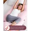 imageMomcozy Pregnancy Pillows for Sleeping U Shaped Full Body Maternity Pillow with Removable Cover  Support for Back Legs Belly HIPS for Pregnant Women 57 Inch Pregnancy Pillow for Women GreyPink