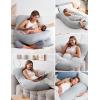 imageMomcozy Pregnancy Pillows for Sleeping U Shaped Full Body Maternity Pillow with Removable Cover  Support for Back Legs Belly HIPS for Pregnant Women 57 Inch Pregnancy Pillow for Women GreyGrey Cooling Fabric