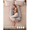 imageMomcozy Pregnancy Pillows for Sleeping U Shaped Full Body Maternity Pillow with Removable Cover  Support for Back Legs Belly HIPS for Pregnant Women 57 Inch Pregnancy Pillow for Women GreyJersey Knit Cotton Gray