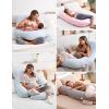 imageMomcozy Pregnancy Pillows for Sleeping U Shaped Full Body Maternity Pillow with Removable Cover  Support for Back Legs Belly HIPS for Pregnant Women 57 Inch Pregnancy Pillow for Women GreyLight Blue